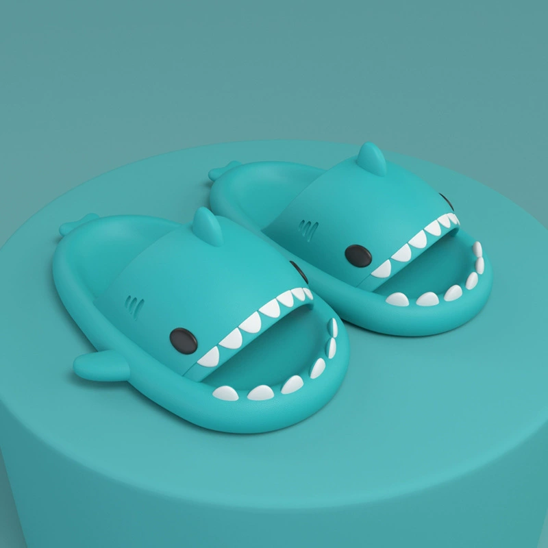 Кожаные тапочки на платформе Slide Slippers (Shark) с аквапарком?