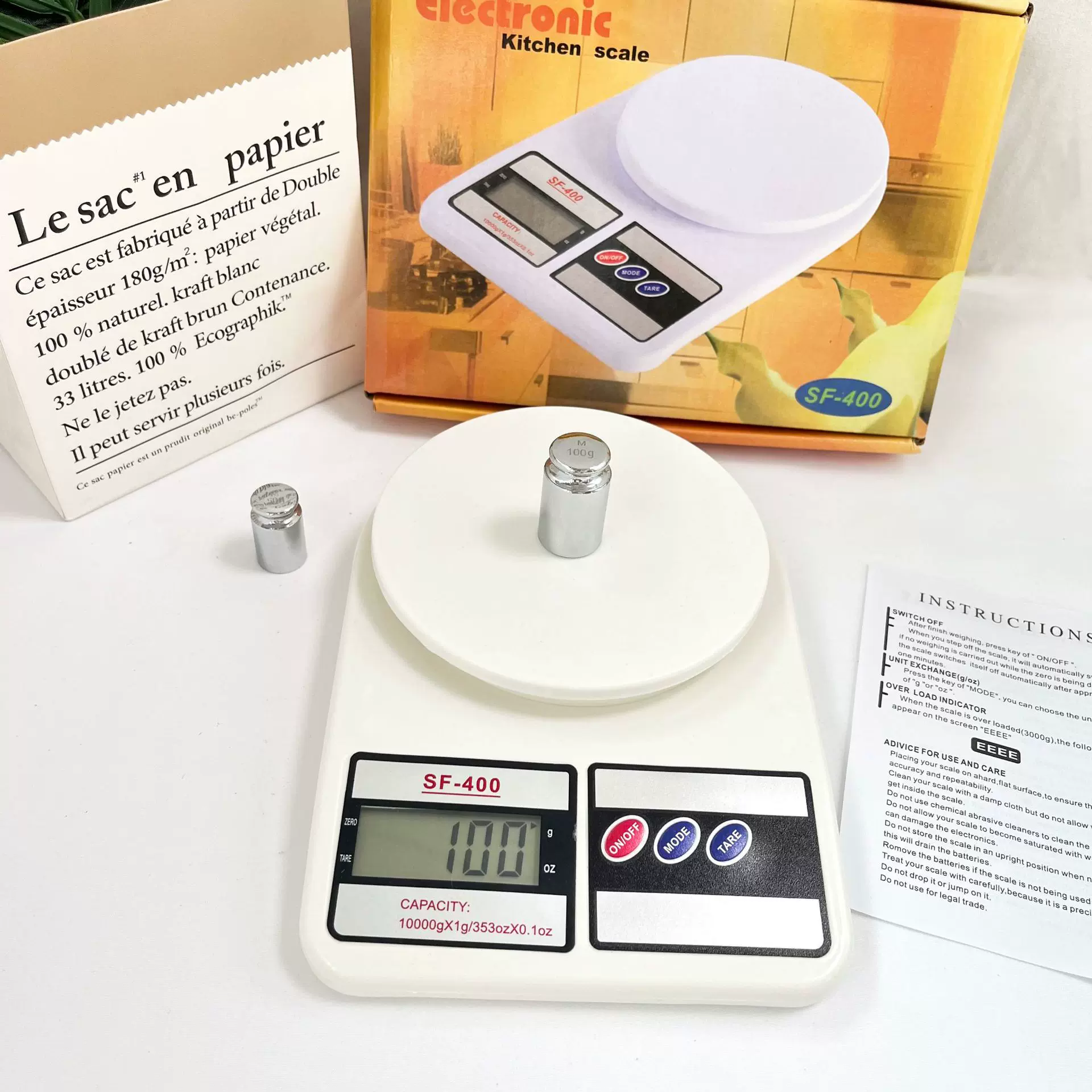 SF400厨房秤家用烘焙秤食品药材秤sf400高精度10kg小型礼品电子秤