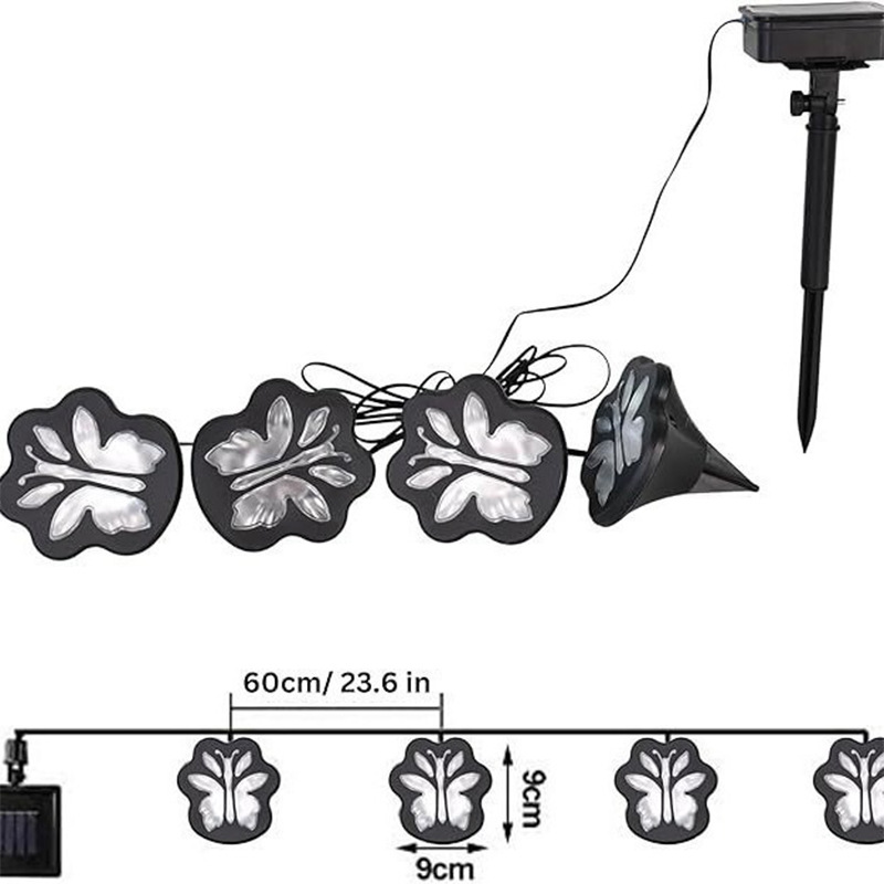 (따뜻한 빛) 태양광 1~4개의 나비 지하등