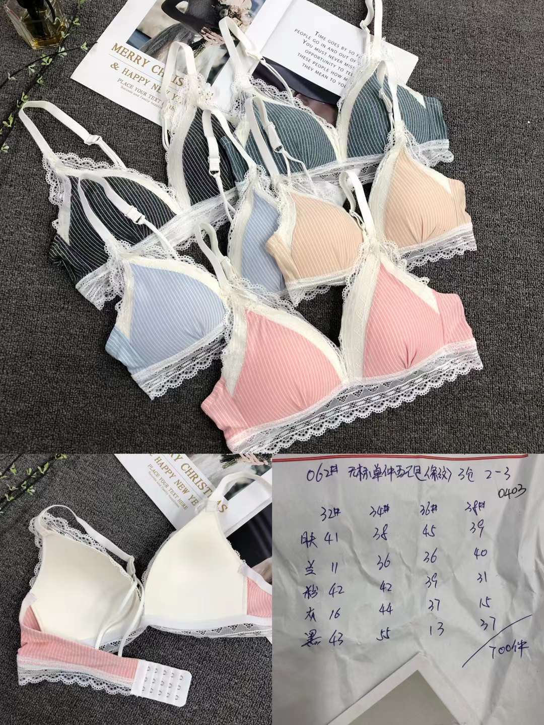Nueva colección de pecho push-up ajustable de tres pechos cómoda sin costura inalámbrica superior delgada inferior ropa interior gruesa sujetador de las mujeres