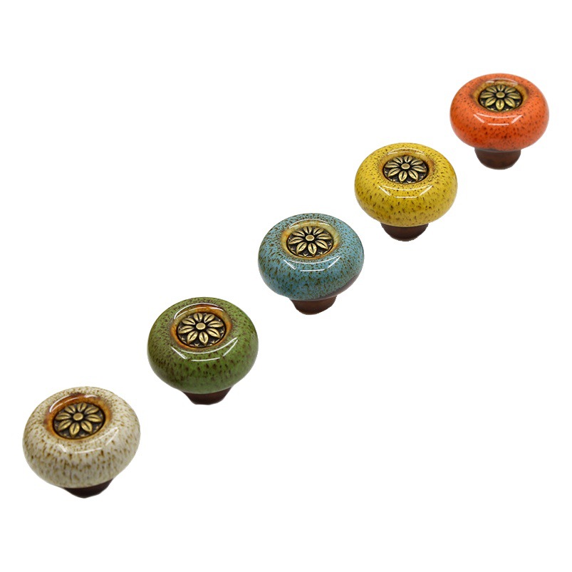 Armario puerta pequeña manija gabinete del vino cajón pequeña manija vintage gabinete de cristal estampado de leopardo redondo manija de un solo agujero