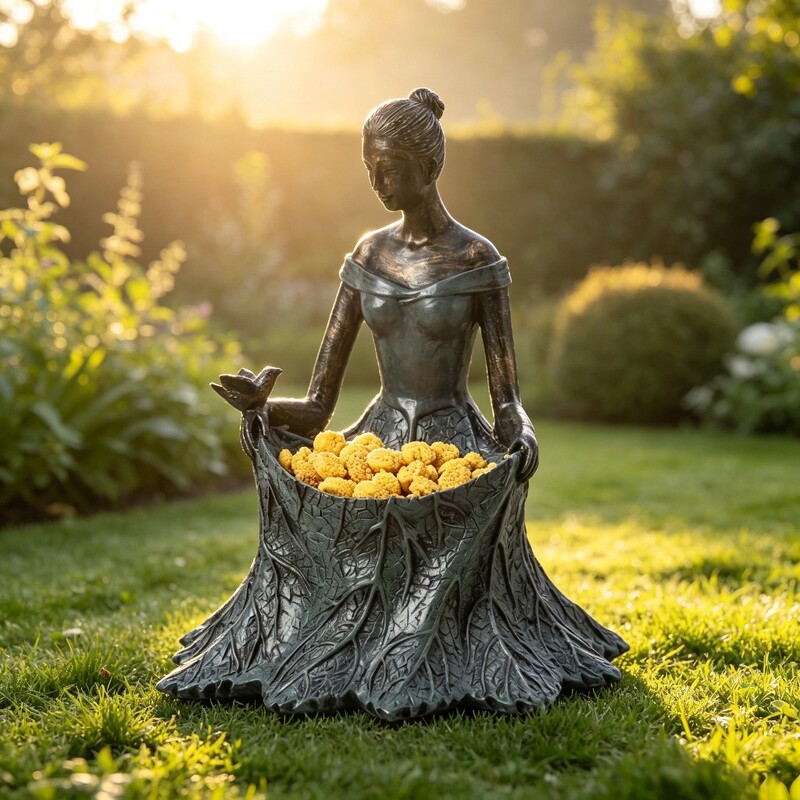 Cross-Border Fairy Bird Feeder Creative Goddess Garden Outdoor Decoration Ornament Simple Retro Crafts