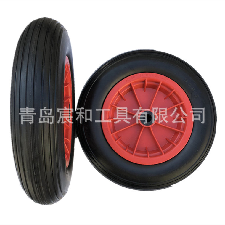 3.50-8PU发泡轮 14寸花园车pu免充气实心轮 欧洲 多规格