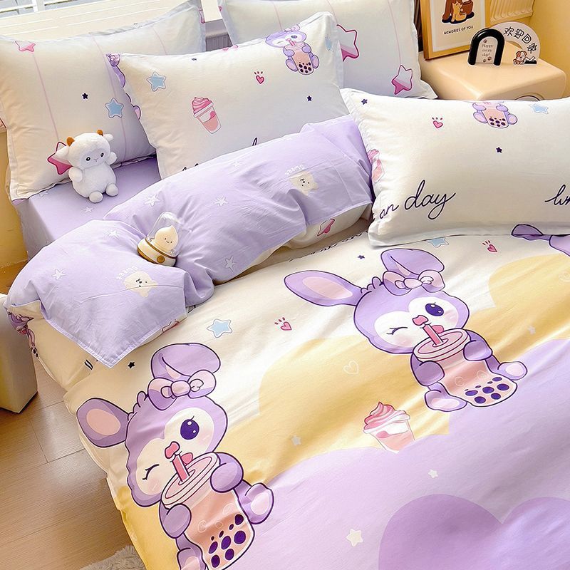 Cartoon coberta de edredón de algodón grueso de una sola pieza 1.5 dormitorio estudiantil 150x200x230 edredón único hogar