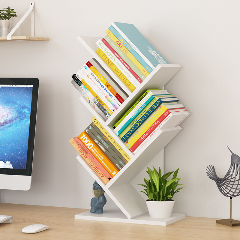 Creative Tree-Shaped Desktop Bookshelf Organizer Kidsren's Desk Storage Rack Office Supplies Student Bookshelf