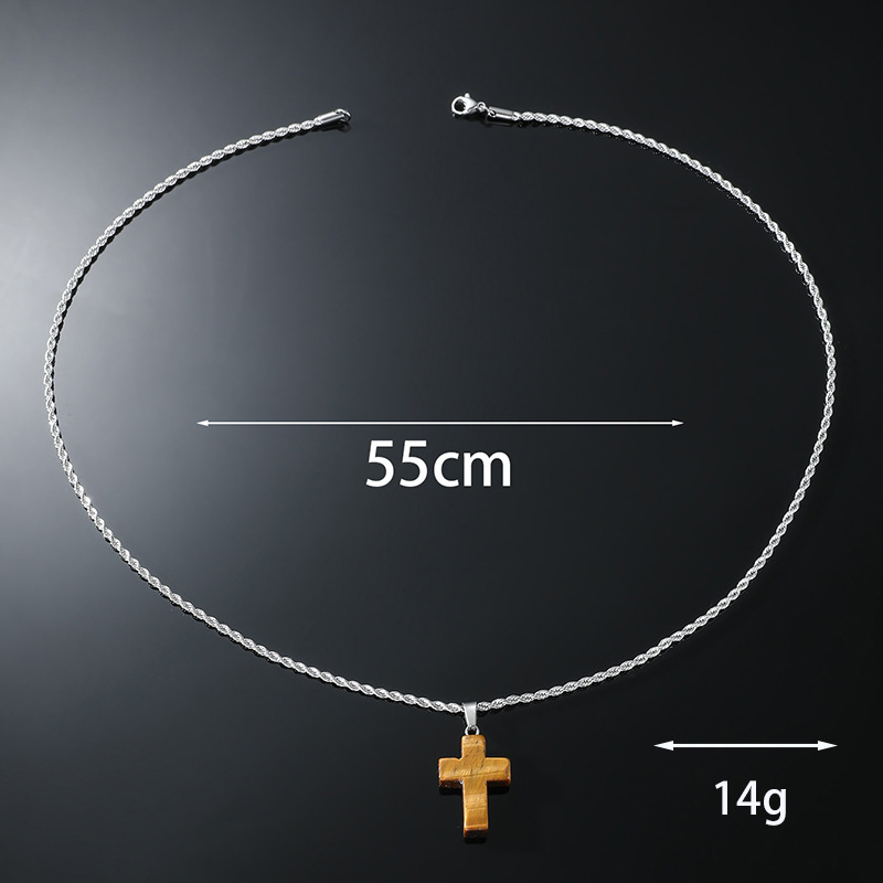 1 Piece Fashion Cross Artificial Crystal Mixed materials Menu0027S Pendant Necklace