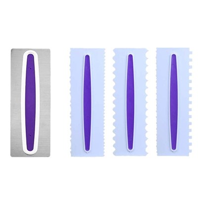 4pcs cream Scraper suit Invert sugar Cake modelling decorate tool Plastic scraper diy Baking Tools