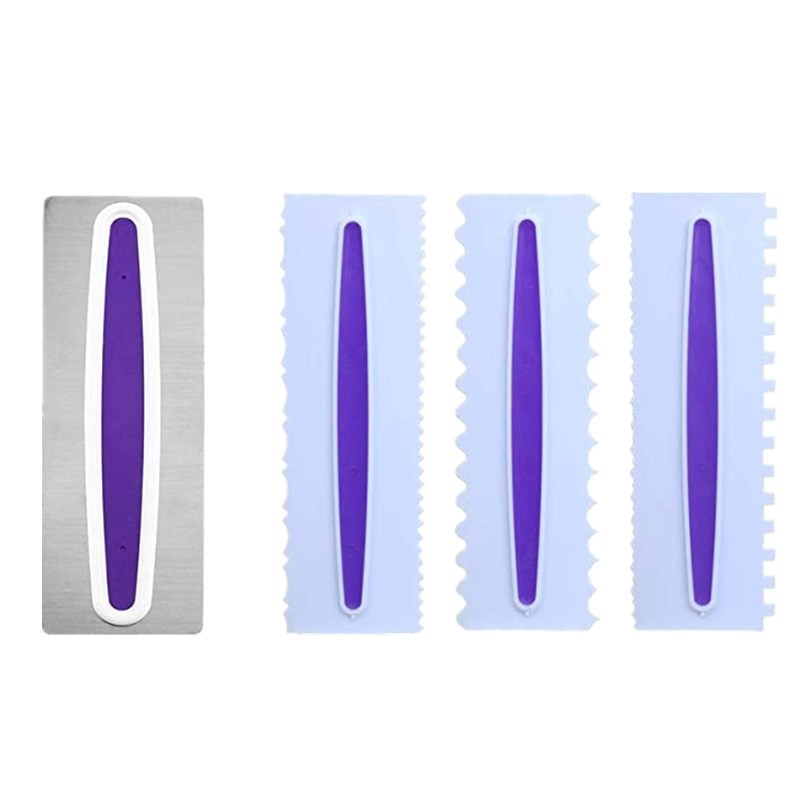 4pcs cream Scraper suit Invert sugar Cake modelling decorate tool Plastic scraper diy Baking Tools