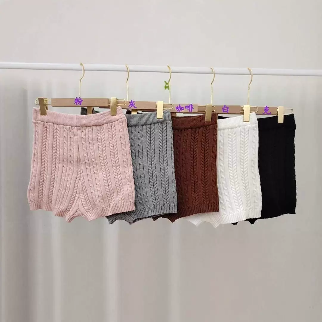 韩版基础百搭纯色紧身针织短裤女2026年春秋季新款舒适裤子巨好看