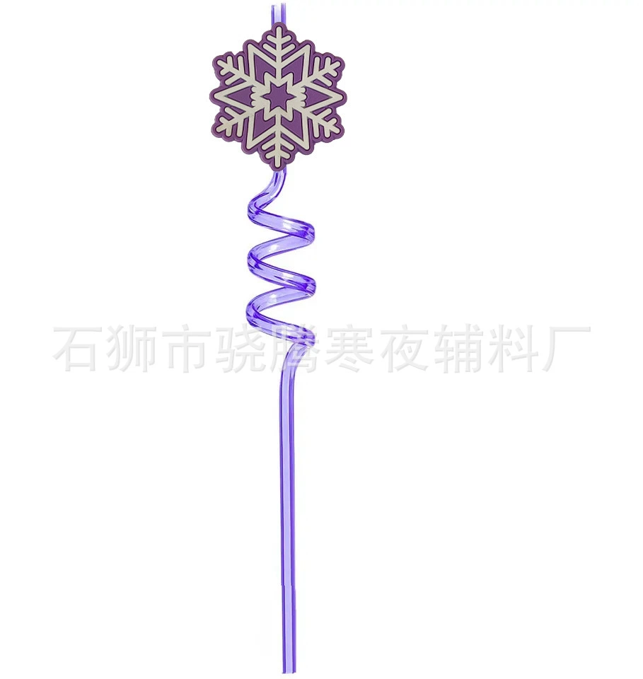 Соломинка PVC, аксессуар, со снежинками, (跨境 торговля), оптом