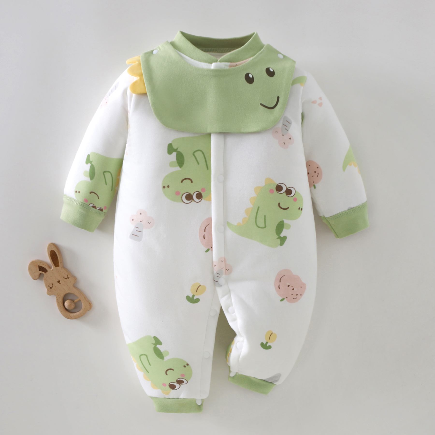 婴儿连体衣秋冬加厚棉衣新生儿衣服女宝宝棉服男哈衣爬服冬季夹棉