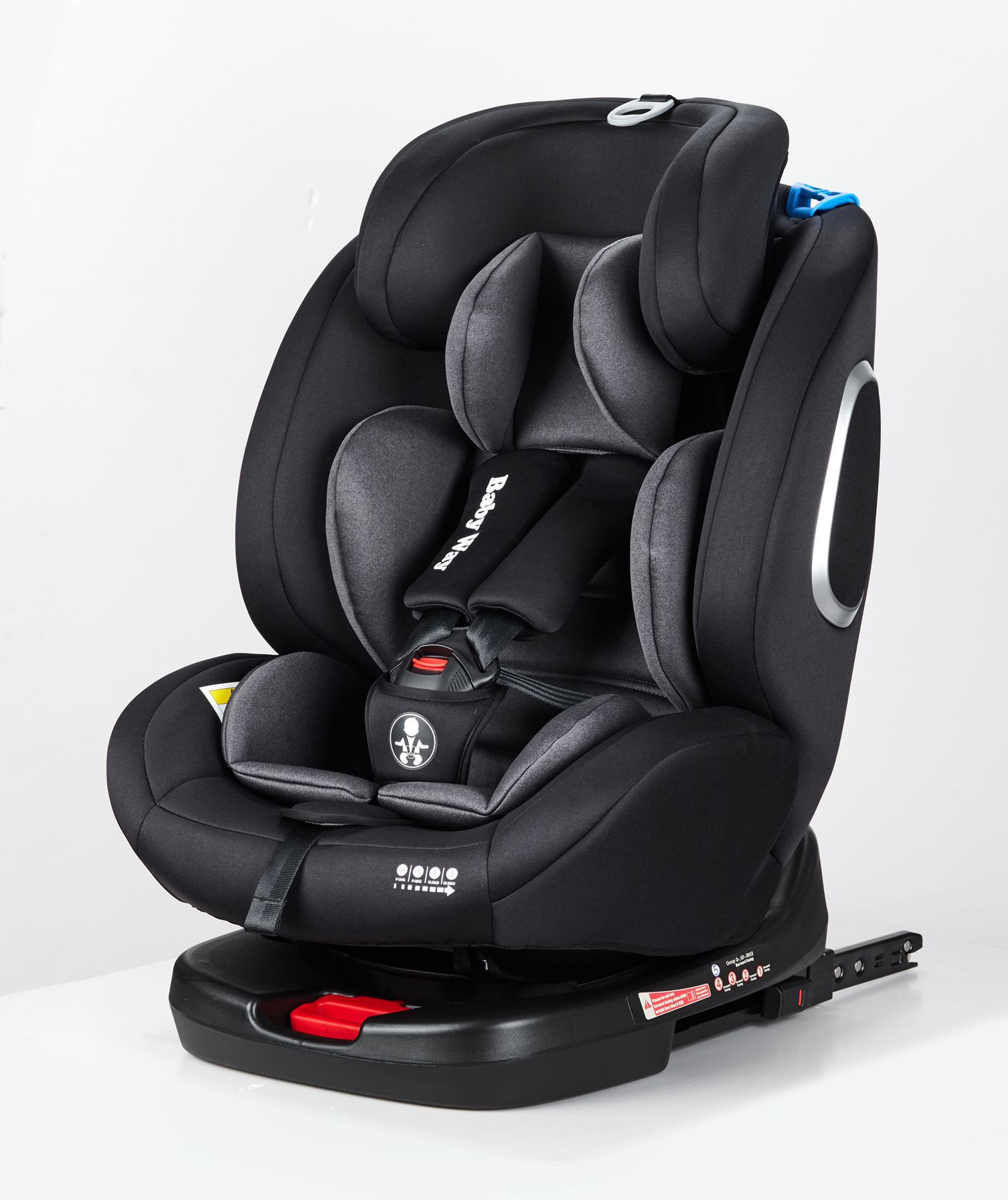 Модель с жестким интерфейсом 360 чистого черного цвета + защита от бокового удара + ремень LATCH