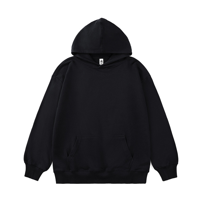 AG300克全棉卫衣毛圈连帽宽松长袖纯色光版100%棉卫衣批发印花|undefined
