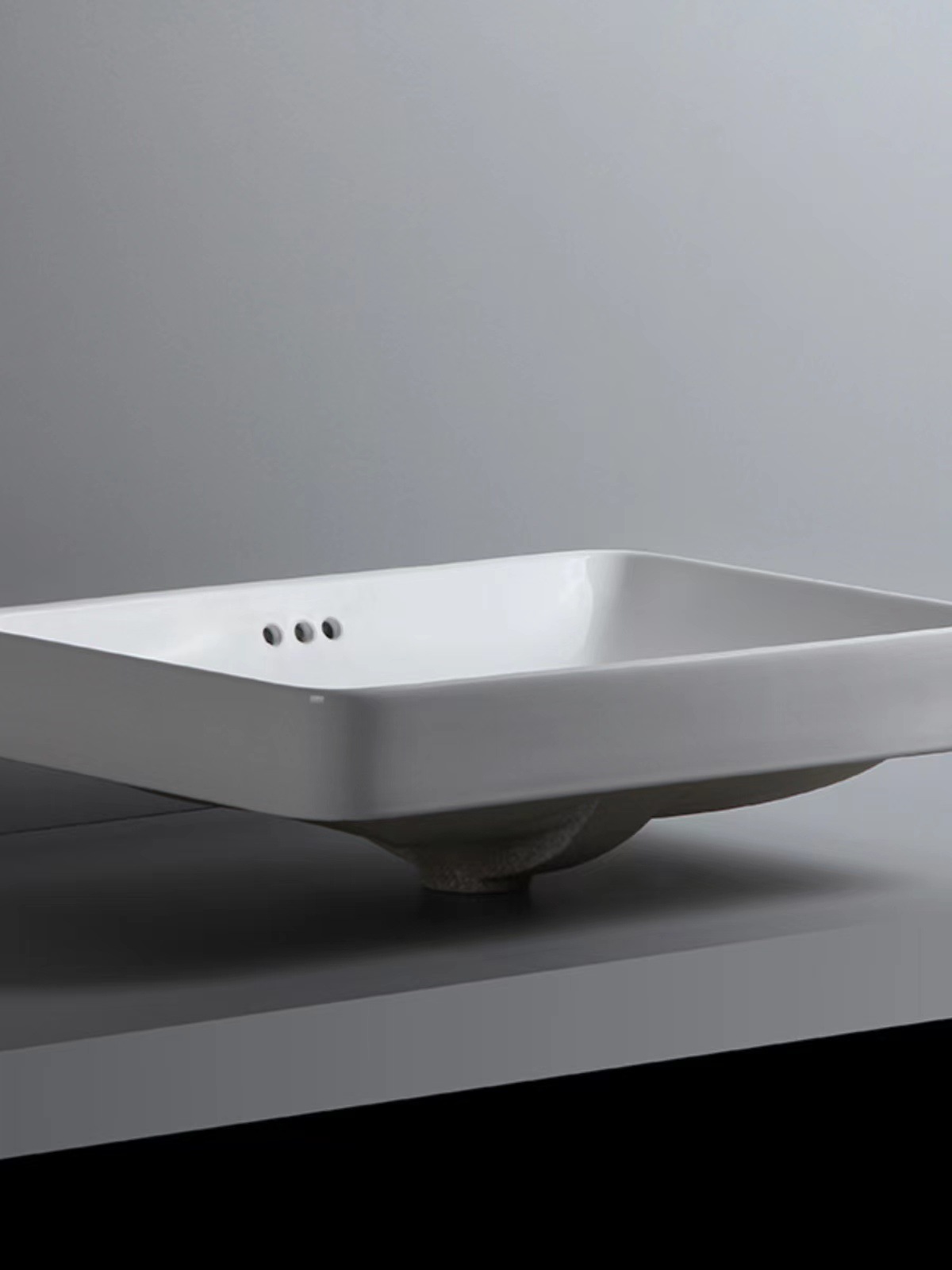 Hotel incrustado Cuenca Superior cuadrado lavabo de gran tamaño baño lavabo de cerámica lavabo Cuenca Media