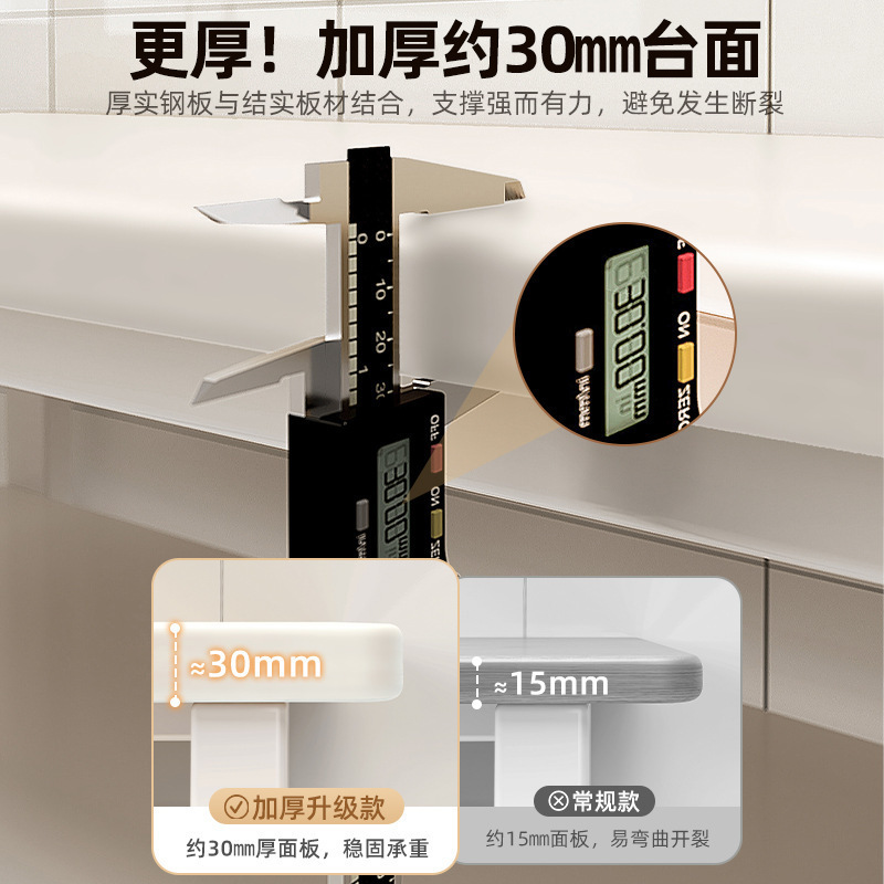 厨房多功能置物架落地切菜桌子工作台多层餐边储物柜收纳架窄边柜|undefined