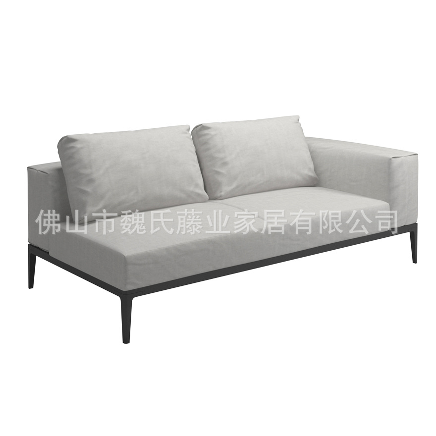 Sofá al aire libre impermeable protección solar patio de villa muebles de teca al aire libre combinación de sofá de esquina de aleación de aluminio moderno