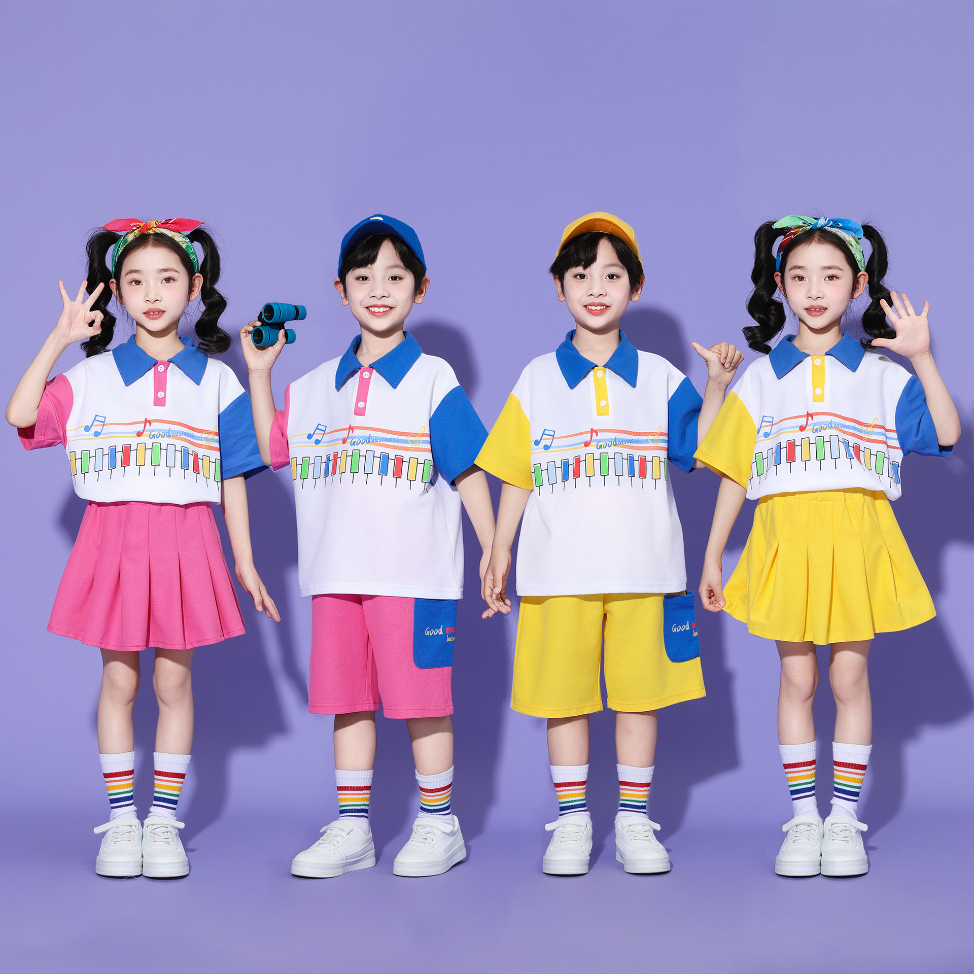 六一儿童啦啦队演出服小学生合唱班服套装幼儿园拉拉操集体舞表演