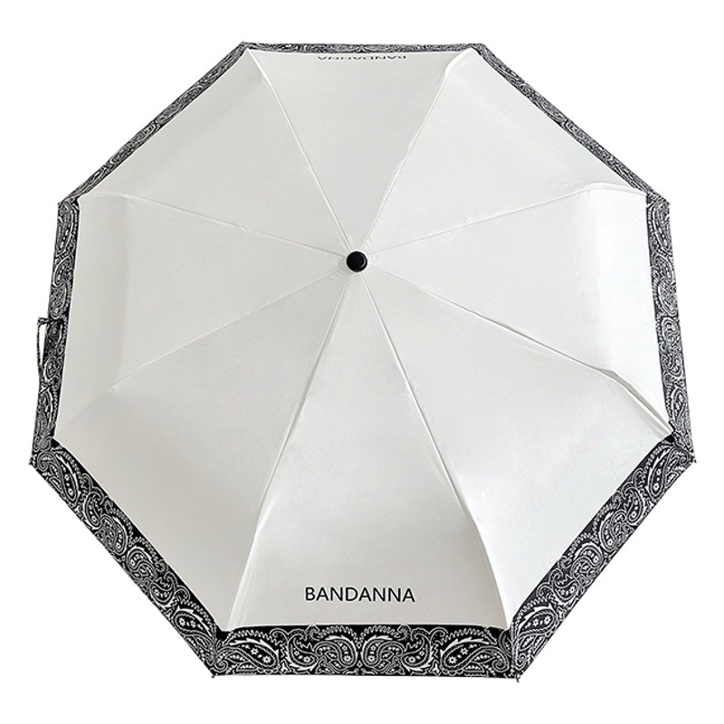 in stock Wholesale Cashew Flower Umbrella Women Sunscreen Automatic Sun Umbrella Sunny and Rain Dual-Use Folding Black Rubber Sunshade Abstinence