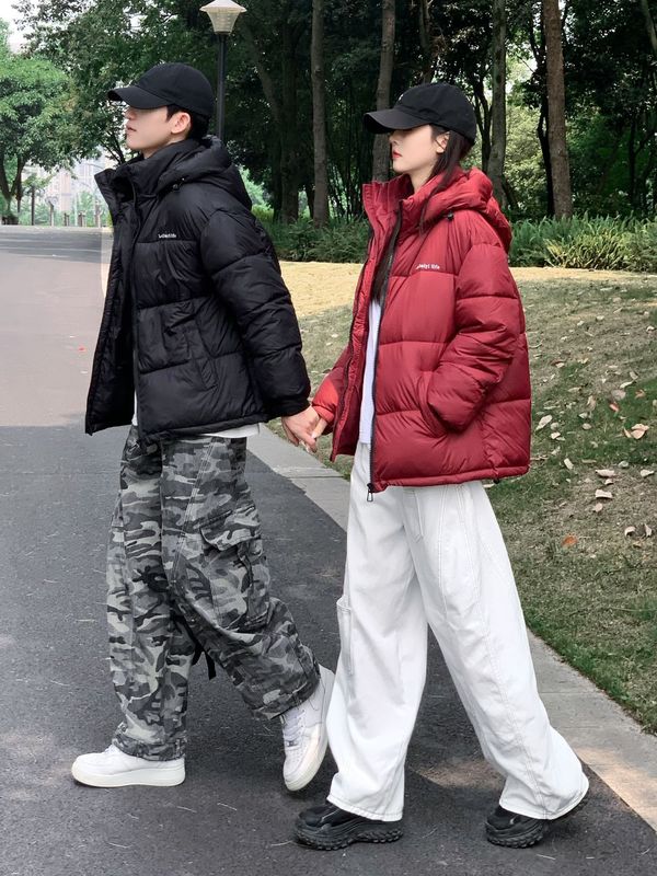 情侣款面包服时尚连帽棉服女2025年冬季新款洋气棉衣外套棉袄女装|undefined