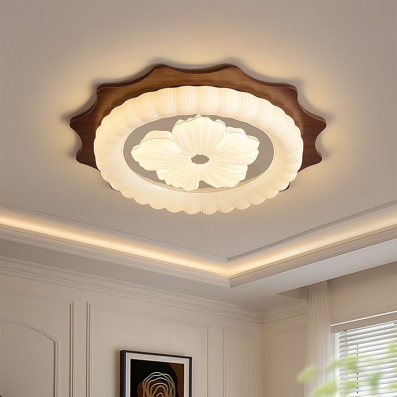 Bedroom Ceiling Lamp, Mid-Century Style Master Bedroom, Modern Cream Style French Creative 2025 New Retro Walnut Color Lamp Bedroom Ceiling Lamp, Mid-Century Style Master Bedroom, Modern Cream Style French Creative 2025 New Retro Walnut Color Lamp