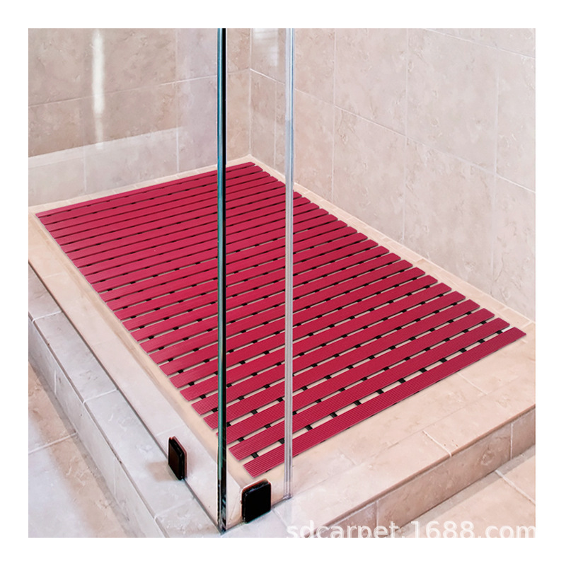 Factory Customized Rose Red Cuttable and Spliced Pvc Waterproof and Anti-Slip Bathtub Mat Classy Shower Mat Bathroom Mat Factory Customized Rose Red Cuttable and Spliced Pvc Waterproof and Anti-Slip Bathtub Mat Classy Shower Mat Bathroom Mat