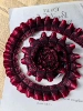 4cm double layer lace dark red one meter