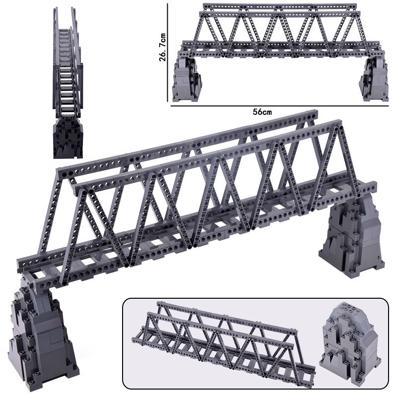 Bloques de construcción de tren de la ciudad Tren de la vía recta carril curvo carril Tenedor carril suave piezas de montaje Juguetes