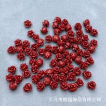 仿珊瑚 10MM立体玫瑰花图形贝壳粉压DIY发饰项链手链配饰批发