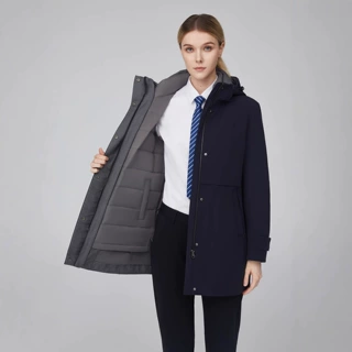 秋冬职业装羽绒服正装工作服定 制印字logo商务行政白领工装外套