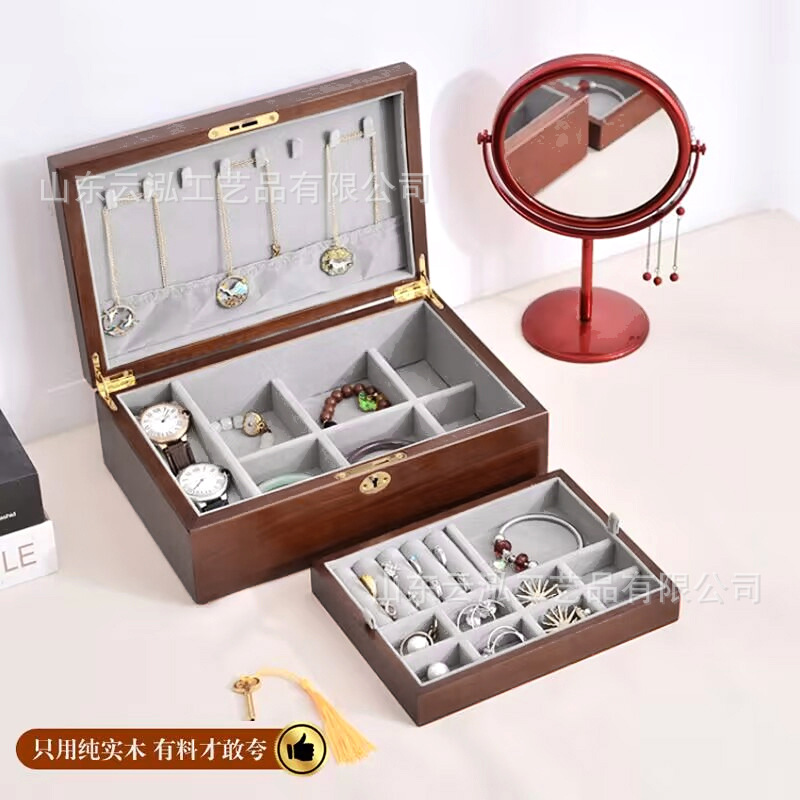Cross border Ear Studs Bracelet storage box Chinese style Jewelry storage box Retro storage box Jewelry Box gift Jewelry box