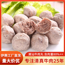 伊赛工厂潮汕牛肉丸厂家批发牛筋丸火锅丸子240g含肉量80%商用