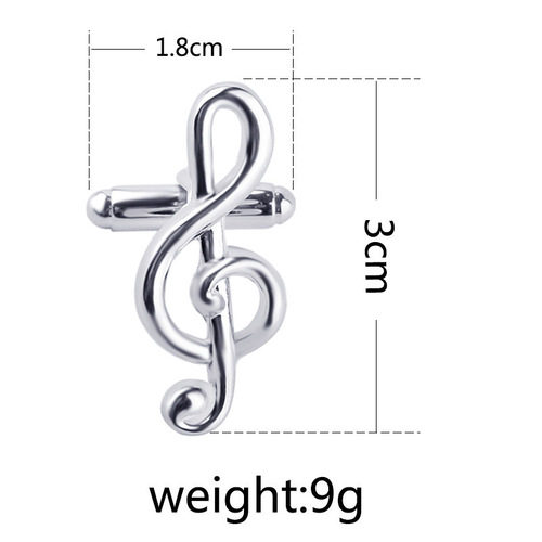 Cross-border Wish Amazon New Music Note Men's Fashion Personality French Shirt Cufflinks Accessories Manufacturer Wholesale