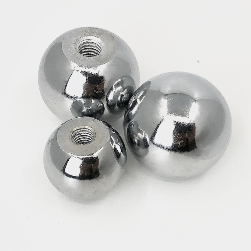 304不锈钢球头手柄螺帽球型内牙实心铁圆球内丝螺母摇杆握把