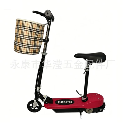 Two-Wheeled Electric Scooter with Adult: Qatlanan elektrik skuterlər - rose-red