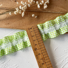 高檔格子褶皺荷葉邊蕾絲花邊輔料手工diy家裝布藝抱枕裝飾材料寬