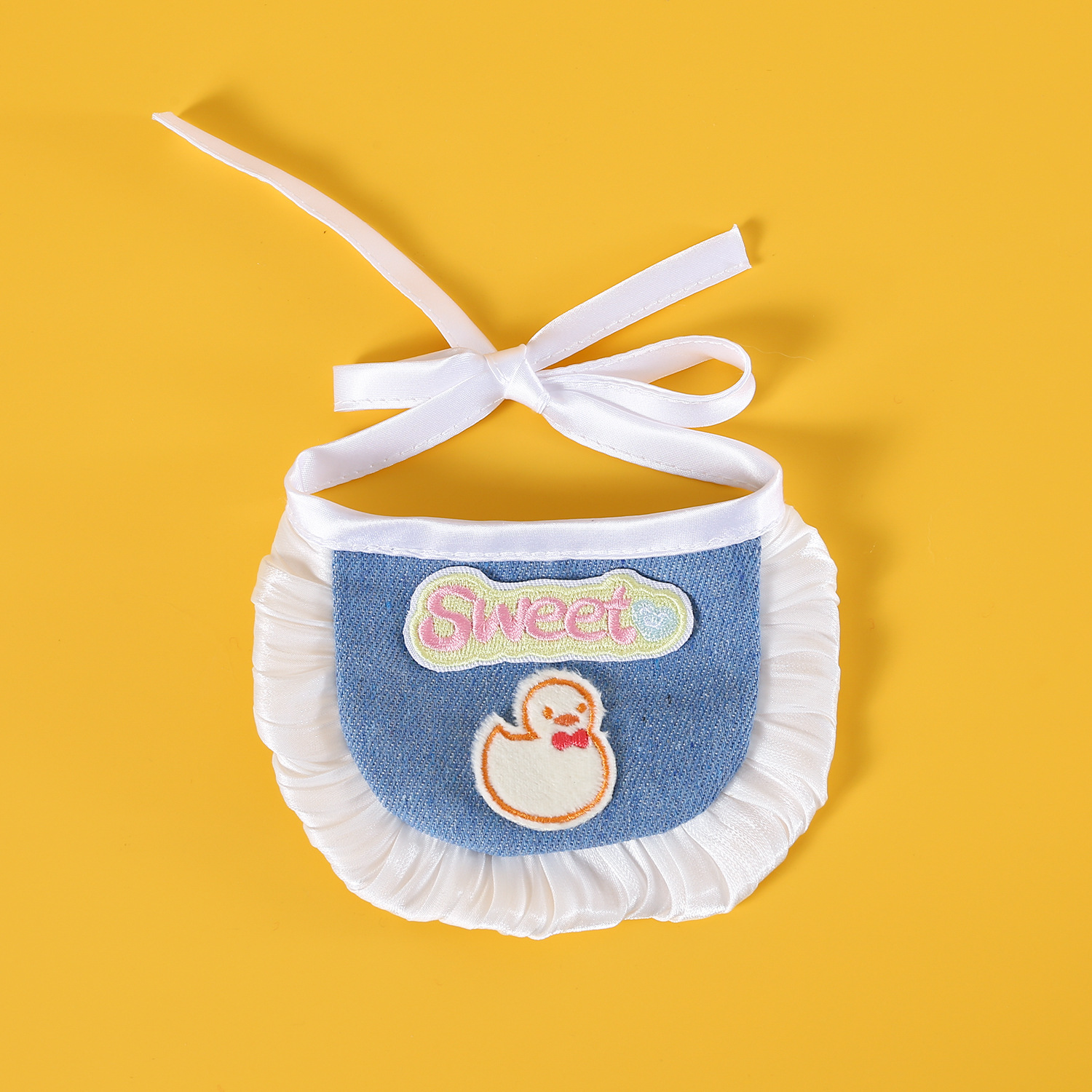 Perro de mascota Meca Teddy vaquero bordado boina de encaje cachorro lindo bib bib gatito princesa viento