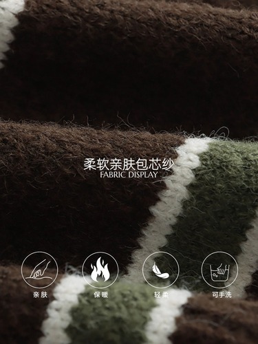 Snail Middle Ancient College Style Soft and Sluggish Color Striped Loose Round Neck Hoodie SN6771