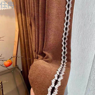XKW French retro high-class 2025 thickened new curtain shading bedroom living room Maillard chenille antique