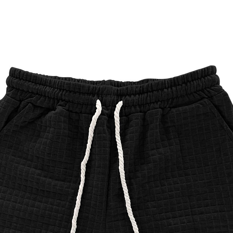 Monochrome Man- Casual Sports Set Summer Loose Ice Silk Short Sleeve T-Shirt Men's Shorts Two-Piece Trendy Quick-Dry_viptrois.com