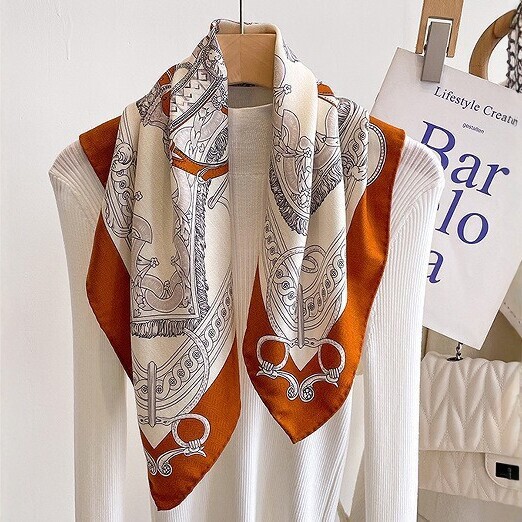2025 New Model 65cm Silk Square Scarf for Women, Mulberry Silk Printed Scarf, Versatile and Fashionable with a High-End Feel, Spring and Autumn Small Square Scarf 2025 New Model 65cm Silk Square Scarf for Women, Mulberry Silk Printed Scarf, Versatile and Fashionable with a High-End Feel, Spring and Autumn Small Square Scarf