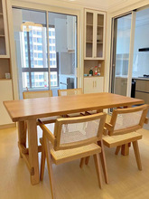 北美樱桃木桌板莫比恩餐桌升降办公桌原木书桌实木大板吧台板可订