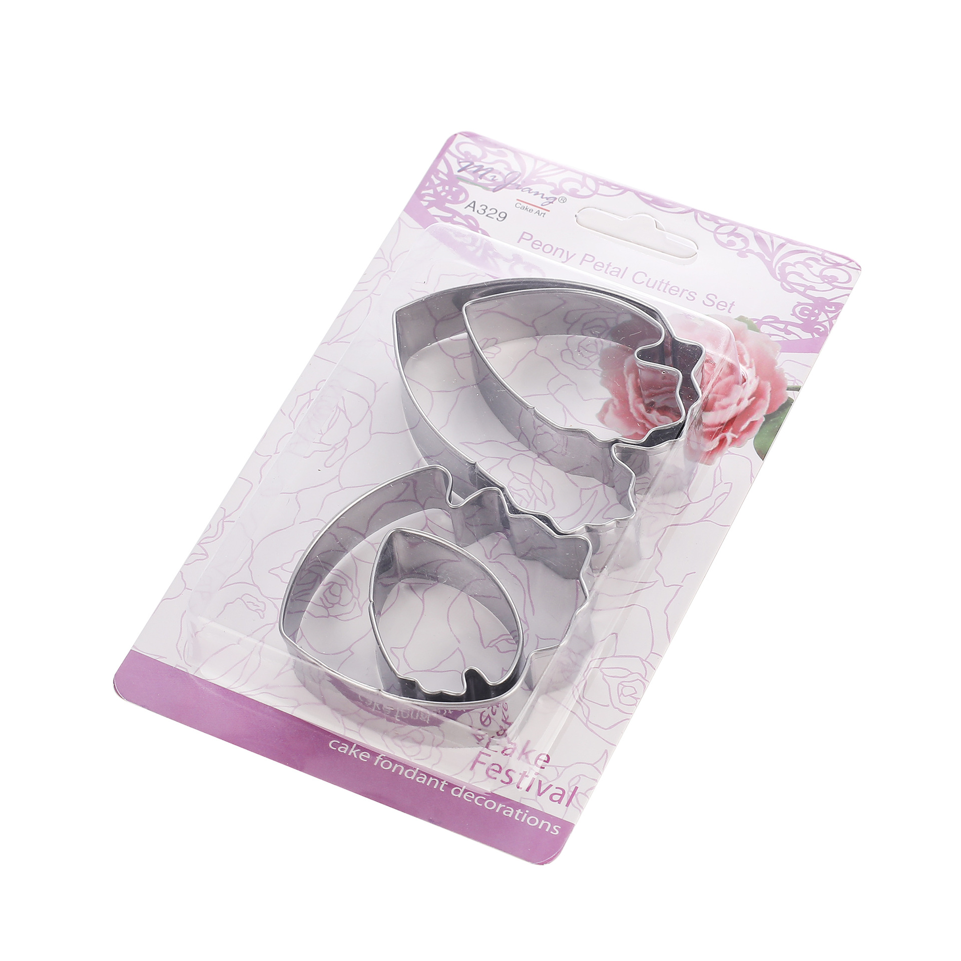 Nuevo molde de corte de flor de peonía de acero inoxidable de cuatro piezas molde de pétalo de flor de azúcar molde de fondant fuente de Amazon