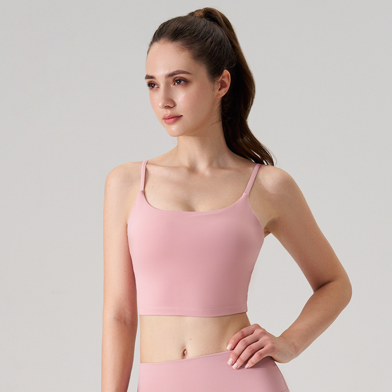 Hangar ropa interior deportiva cintura cojín de pecho sexy belleza de espalda sujetador de fitness desnudo fuera de vestir pilates ropa de yoga superior mujer