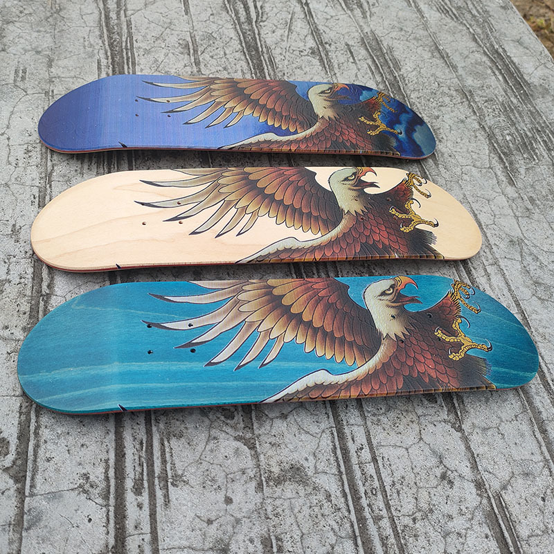 Three-Layer Maple Palm Skateboard Deck with Exquisite Patterns Hand Board Palm Skateboard Deck