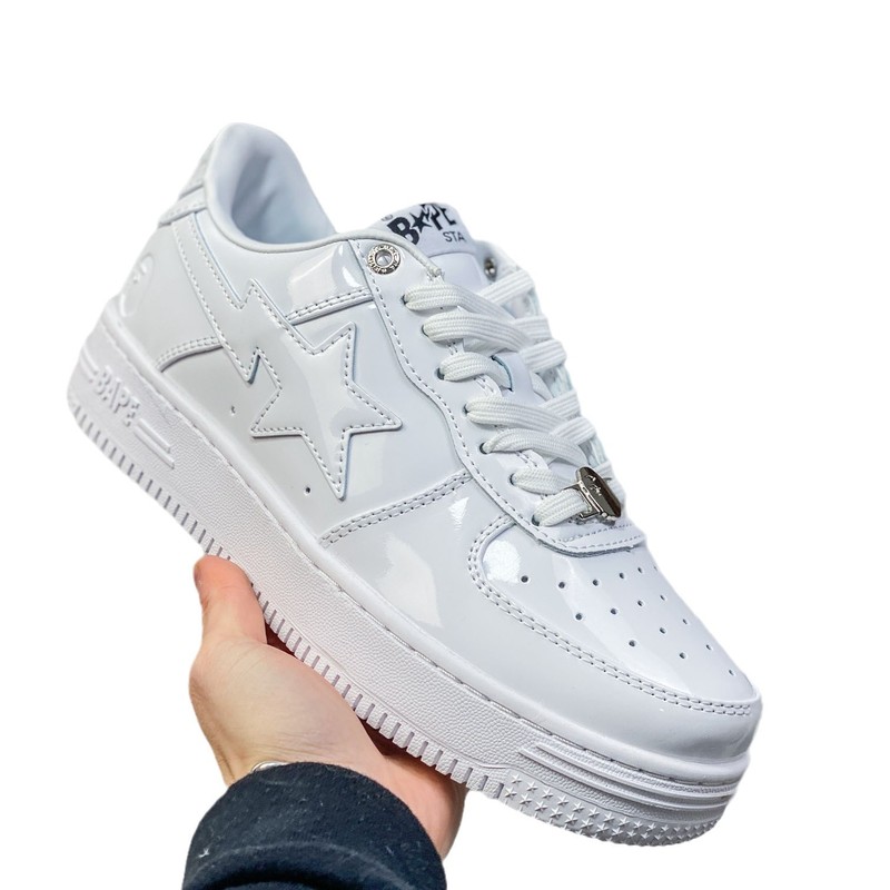 純正 BAPE パテントレザースニーカー猿頭光沢カジュアルシューズ安逸猿カップルストリート AF1 Sta スニーカー|undefined