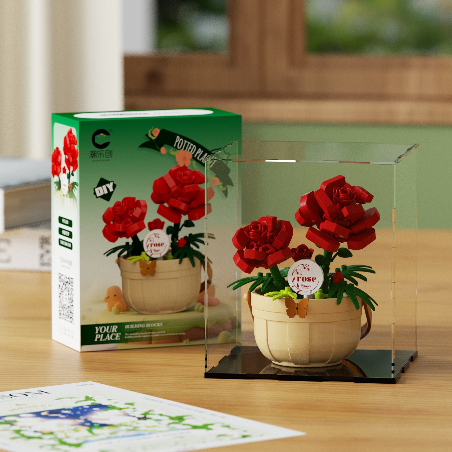 Compatible con bloques de flores eternas flores en maceta canasta DIY adornos hechos a mano girasol con flores de sol juguetes de puzzle para niños