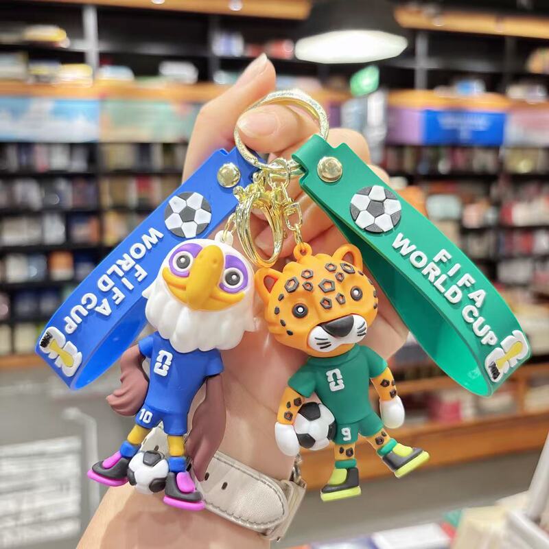 Cross-Border 2026 World Cup Keychain Soft Rubber Cute Fan Mascot Car Keychain Bag Pendant Gift Cross-Border 2026 World Cup Keychain Soft Rubber Cute Fan Mascot Car Keychain Bag Pendant Gift