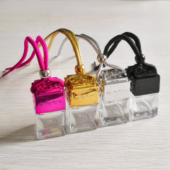 Car Air Freshener Hanger Colorful In-Car Air Freshener Bottle Empty Bottle Car Hanger Style Air Freshener Wooden Glass Bottle Aroma Product