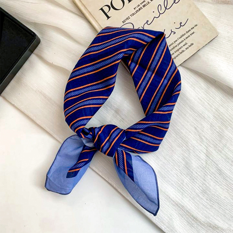 Bufanda de seda, pañuelo cuadrado, algodón, pañuelo decorativo literario de estilo coreano de alta gama, bufanda, chal pequeño, turbante, diadema, accesorios para el cabello