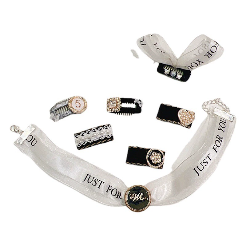 Головные уборы домашних животных интернет-знаменитостей Advanced Sense Черно-белая серия Заколка для волос для кошек Собака Детский зажим Плюшевый Мишка Сломанная заколка для волос Заколка для волос